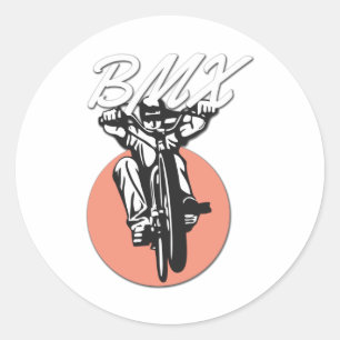 BMX Cool Biker Retrostil Runder Aufkleber
