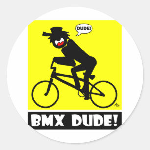 BMX DUDE-18 RUNDER AUFKLEBER