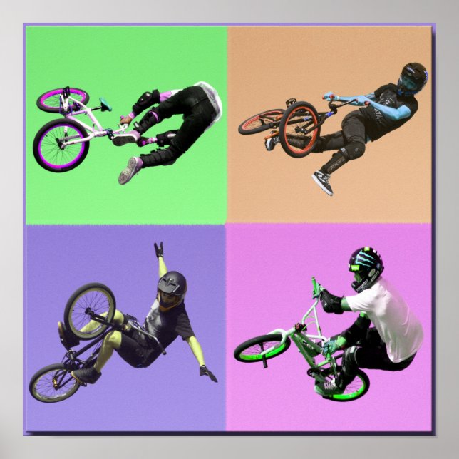 BMX Extreme Pop Art, Copyright Karen J Williams Poster (Vorne)