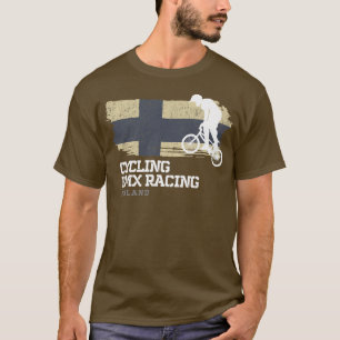 BMX-Fahrrad Finnland-Flagge Radfahren Radsport Ren T-Shirt