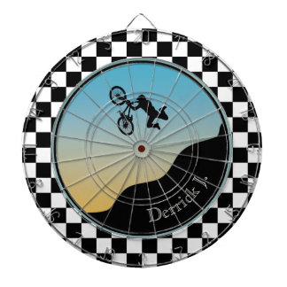 BMX Fahrrad Moto Cross Checkered Dartscheibe
