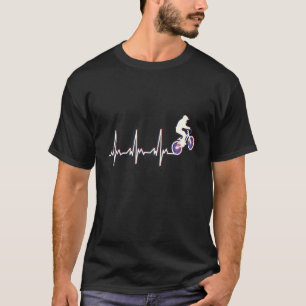 Bmx Fahrrad Mtb Herzschlag Herz Linie Herzfrequenz T-Shirt