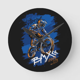 BMX-Fahrrad Urban Graffiti Streetwear  Runde Wanduhr