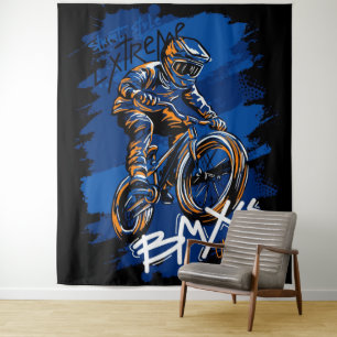 BMX-Fahrrad Urban Graffiti Streetwear  Wandteppich