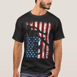 BMX-Fahrradfahrer BMX Bike America USA-Flagge T-Shirt