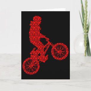 BMX-Fahrradfahrer-Fahrrad Valentinstag Herzen Lieb Karte