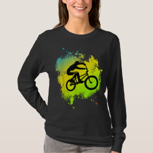 Bmx Farbrad mit schönen Räderstunts Pedals & T-Shirt