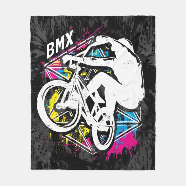 Bmx Flatland - Coole Bmx Fleece Blanket Grunge (Vorderseite)
