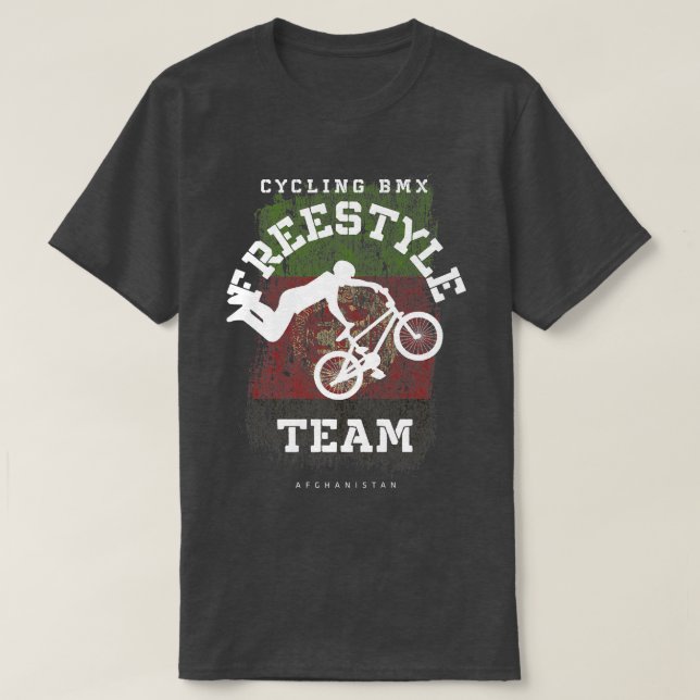 BMX Freestyle Bike Afghanistan Flag Radfahren T-Shirt (Design vorne)
