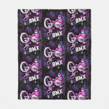 Bmx Freestyle Trick Jump - Bmx Fleece Blanket