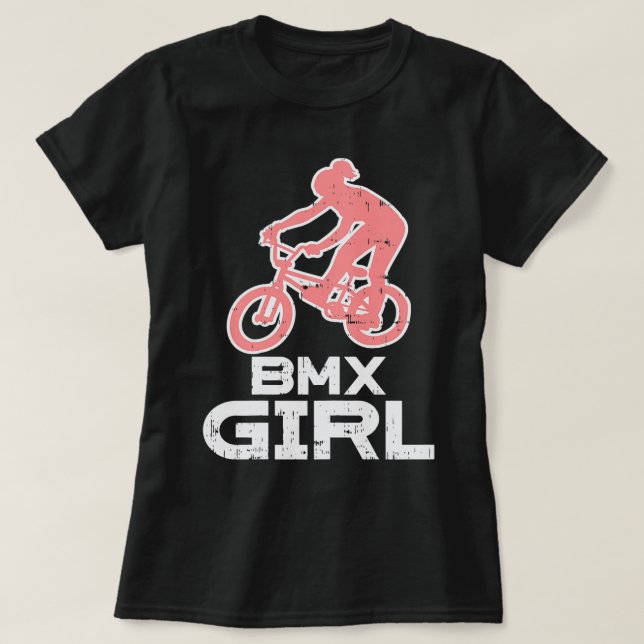 BMX Girl Niedlich Biker Racing Biker Wo T-Shirt (Design vorne)