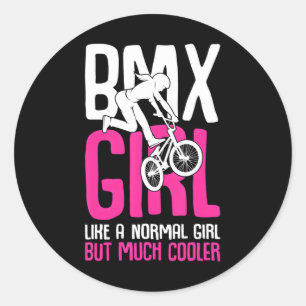 BMX Girl Rider Bike Fahrradtour Girls Runder Aufkleber