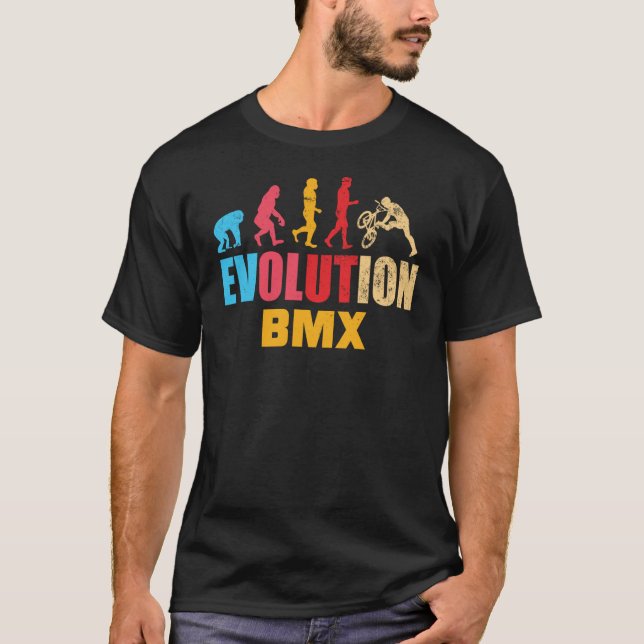 BMX Human Evolution Vintag Old School Bicycle Cyc T-Shirt (Vorderseite)