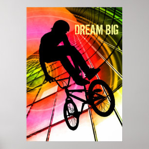 BMX in den Linien und in den Kreisen "Traumgroße " Poster