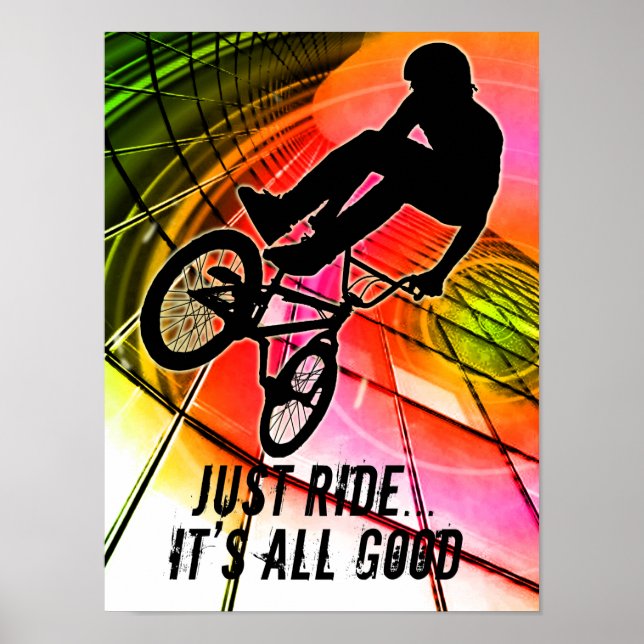 BMX in Linien und Kreisen Alles gut Poster (Vorne)