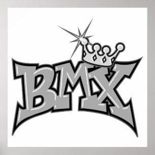BMX King Text Design Graustufen Poster