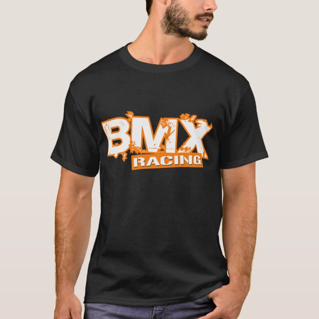 BMX LAUFENDES ORANGE WEISS T-Shirt (Vorderseite)