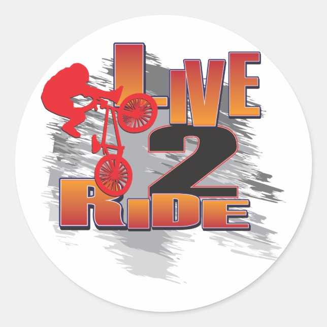 BMX Live to Ride Ride zum Leben Runder Aufkleber (Vorderseite)