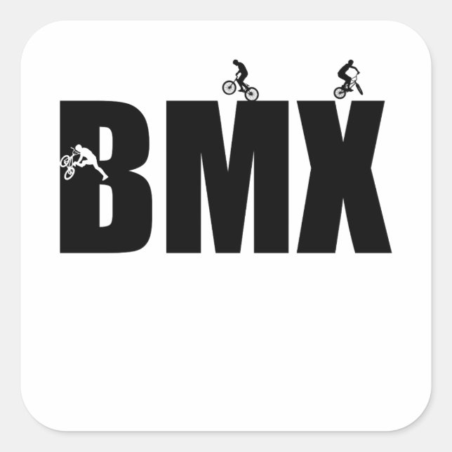 Bmx Quadratischer Aufkleber (Vorderseite)
