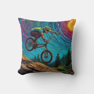 BMX Reiter auf der Berghänge Kissen