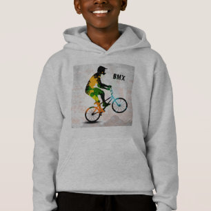 BMX Reiter in den abstrakten Farben-Spritzern Hoodie