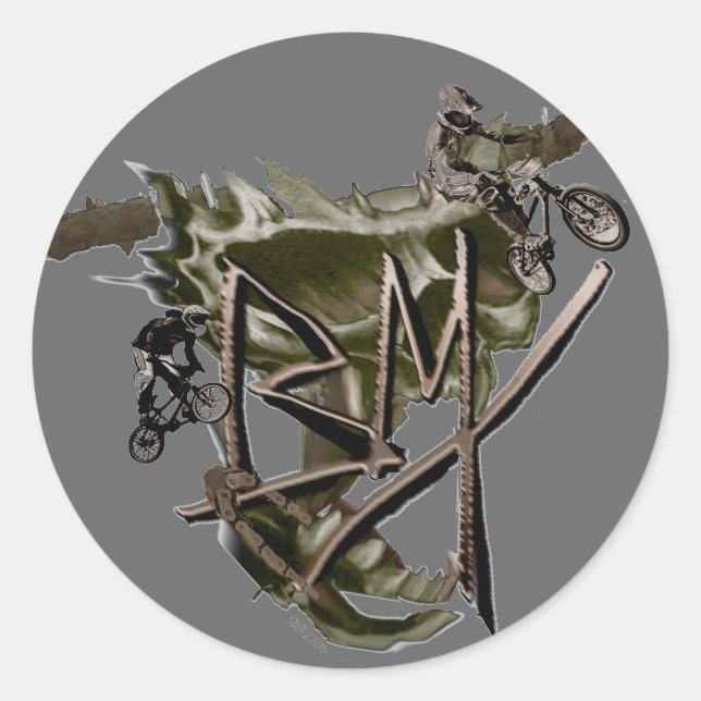 BMX Rennaufkleber 1 Runder Aufkleber (Vorderseite)