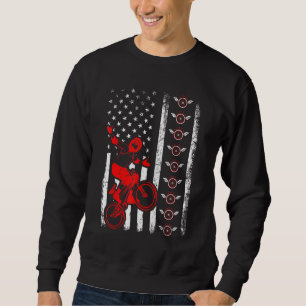 Bmx Retro American Flag BMX 4. Juli Sweatshirt