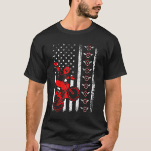 Bmx Retro American Flag BMX 4. Juli T-Shirt