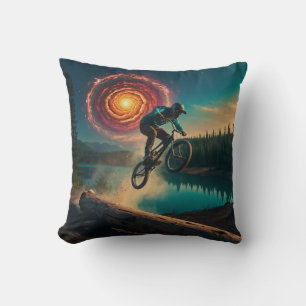 BMX Rider am Waldrand Kissen