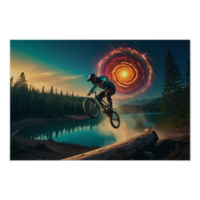 BMX Rider am Waldrand Poster (Vorderseite)