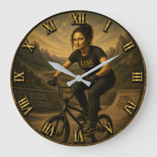 BMX Rider Funny Mona Lisa Cyclist Gift Große Wanduhr