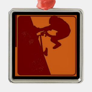 BMX Rider Pop Art Silbernes Ornament