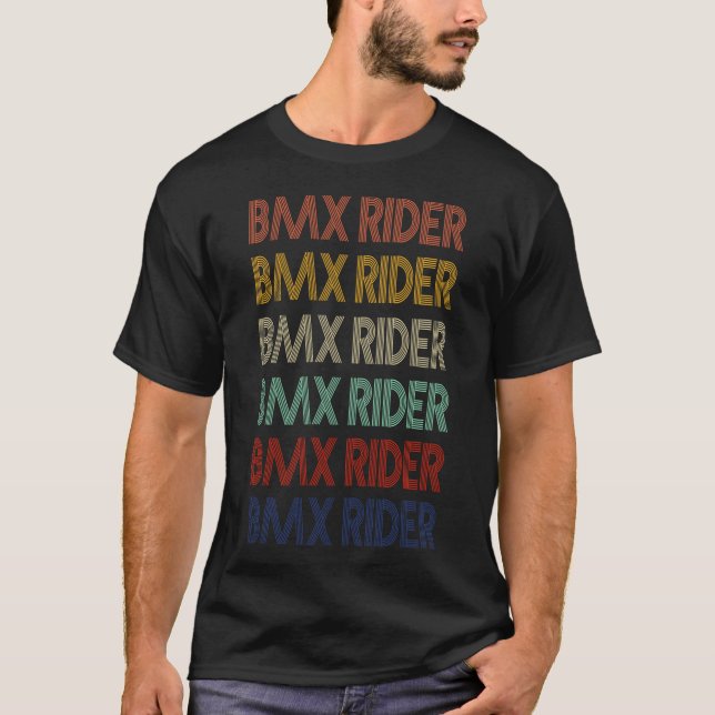 BMX RIDER Retro . BMX RIDER VINTAGER T - SHIRT (Vorderseite)