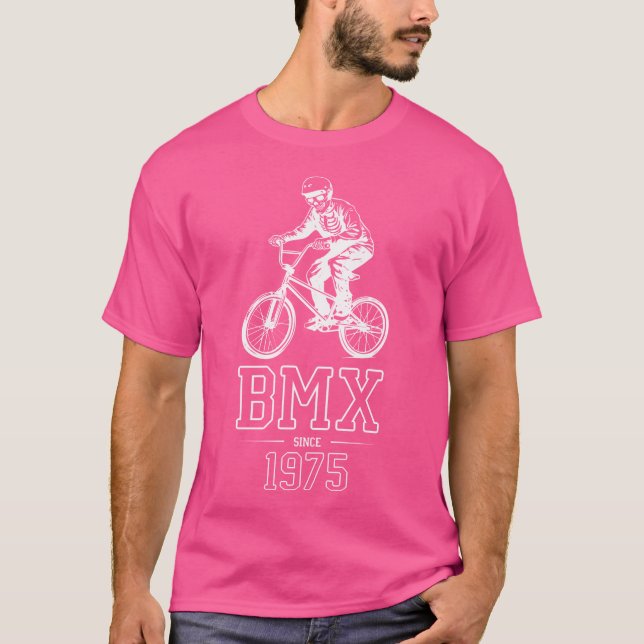 BMX seit 1975 Skelettlaufwerke BMX T-Shirt (Vorderseite)