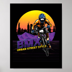 BMX-Straßenstil-Urne Radfahrer Biker Extremsport Poster