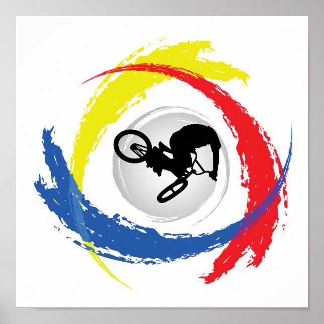 BMX Tricolor Emblem Poster (Vorne)