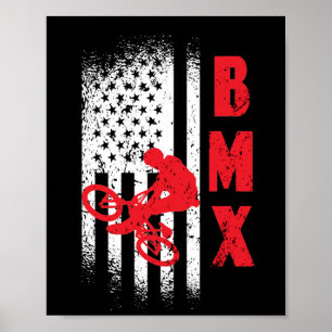 BMX USA Fahnensport Fan Radfahren Poster