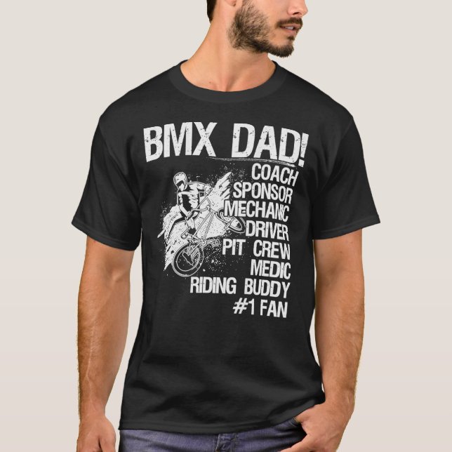 BMX-Vater-Trainer-Mechaniker (auf der Rückseite)   T-Shirt (Vorderseite)