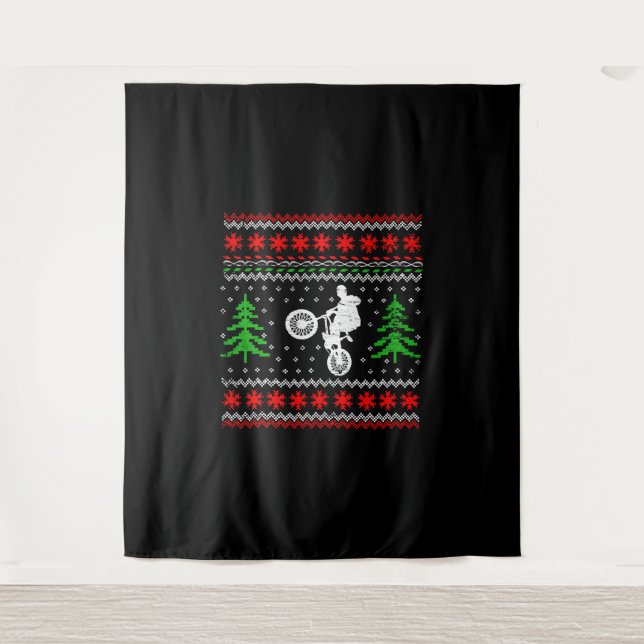 BMX Weihnachten Wandteppich (Vorderseite)