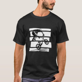 BMX Wheelie Silhouette Urban Lines T-Shirt