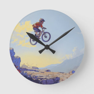 BMXer - BMX Rider Design Runde Wanduhr