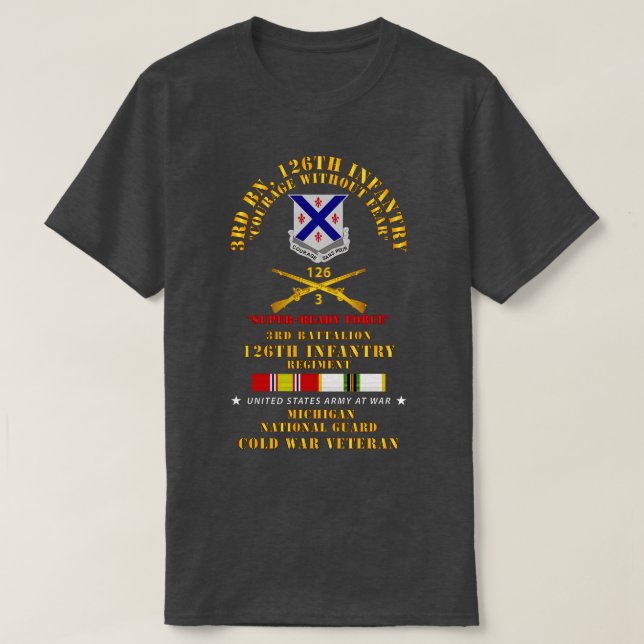 Bn 126. Infanterie SRF MI ARNG w COLD SVC T-Shirt (Design vorne)
