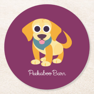 BO der Hund Runder Pappuntersetzer