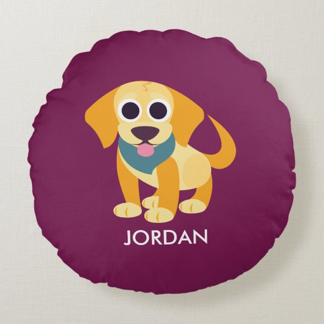 BO der Hund Rundes Kissen (Vorderseite)