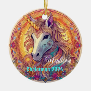 Bo Ho Unicorn Personalisiertes Weihnachtsgeschenk Keramik Ornament
