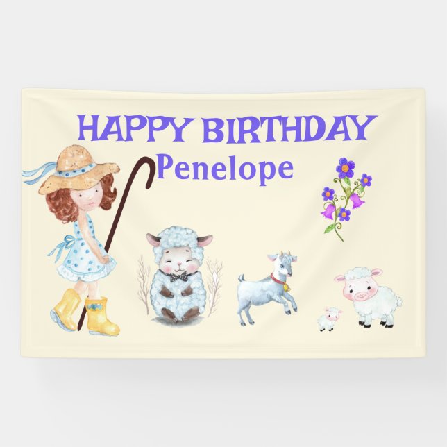 BO PEEP KINDERZIMMER RHYME Word Cloud Name Collage Banner (Horizontal)