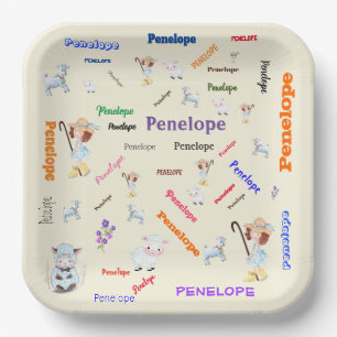BO PEEP KINDERZIMMER RHYME Word Cloud Name Collage Pappteller