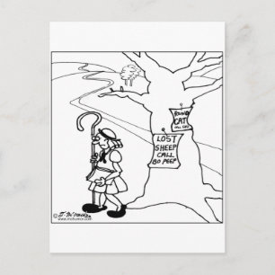 Bo Peep Posts Lost Sheep Sign Postkarte
