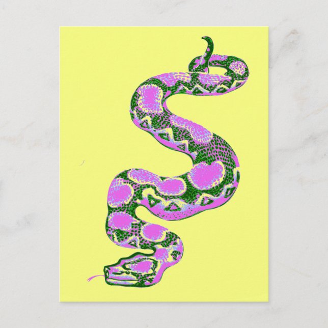 Boa Constrictor Pop Art Postkarte (Vorderseite)