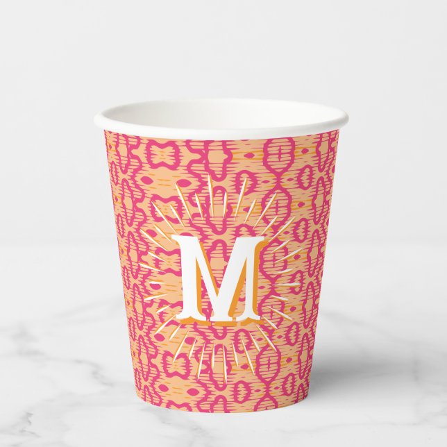 Boa Ripple in Pink + Orange Personalized Pappbecher (Vorderseite)